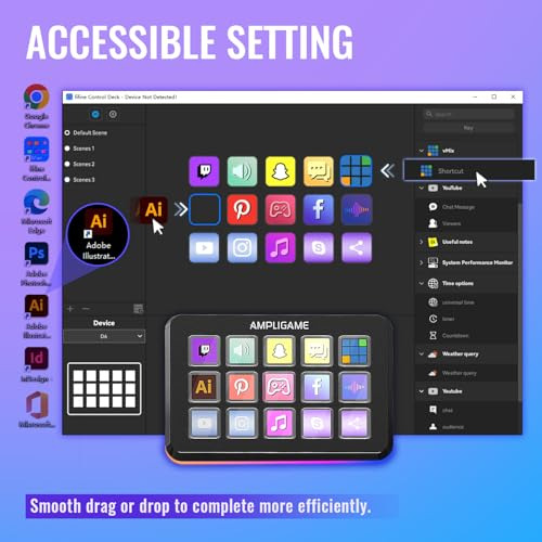 Fifine Ampligame Stream Controller Con 15 Teclas Macro