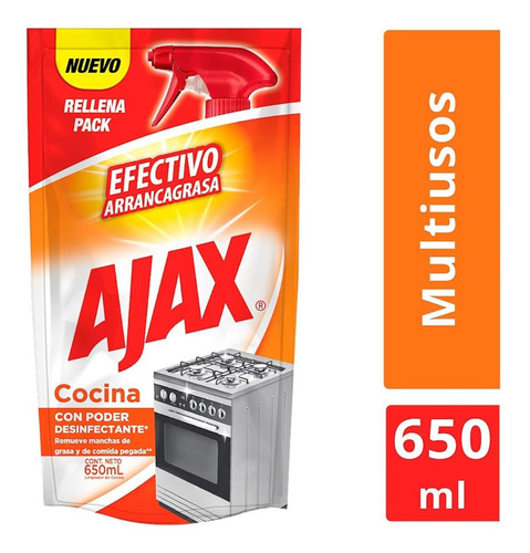 Limpiador De Cocina Líquido Ajax Repuesto 650ml