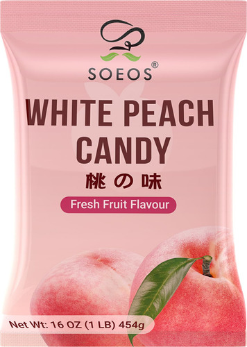 Caramelo Duro Chino Soeos Durazno Blanco 453 Gramos Paquete