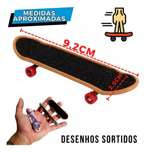 Kit 5 Skate De Dedo Mini Prancha Shape Com Lixa Truck Metal