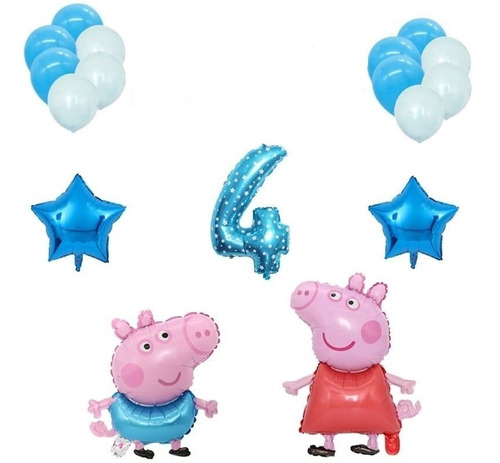 Globo Peppa George Pig Globos Metalizado Pepa Cerdita Numero