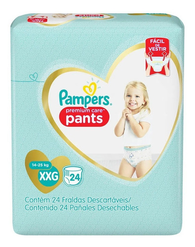 1 X 24un Pampers Premium Pants/calzon Xxg 14-25kg