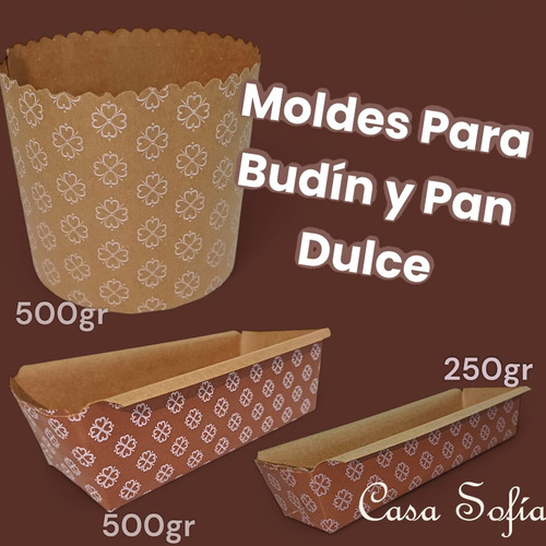 Molde Para Budín Descartable Papel 250gr X12u