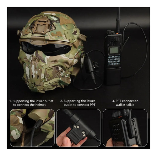 Máscara Capacete W-ronin Assault Com Cooler Rádio Airsoft
