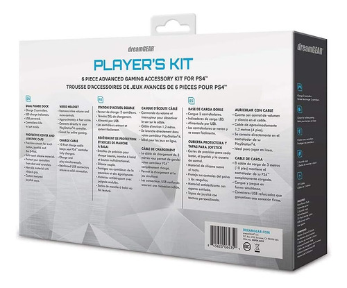 Kit Gamer Accesorios Para Ps4 Con Auriculares 6 Piezas