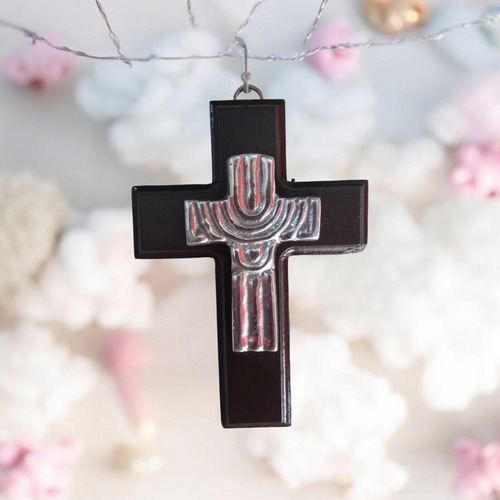Lote 15 Cruces De Madera Con Manto En Pewter Recuerdo
