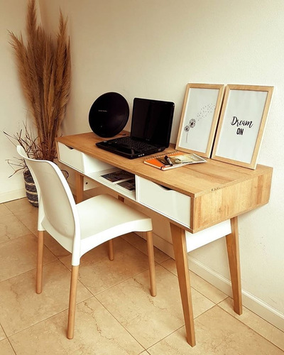 Imagen 4 de 6 de Escritorio Escandinavo Nordico Vintage 120 Cms 2 Cajones