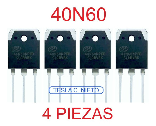 Imagen 3 de 6 de 40n60 Igbt 40n60fdi 4 Piezas Para Inversora