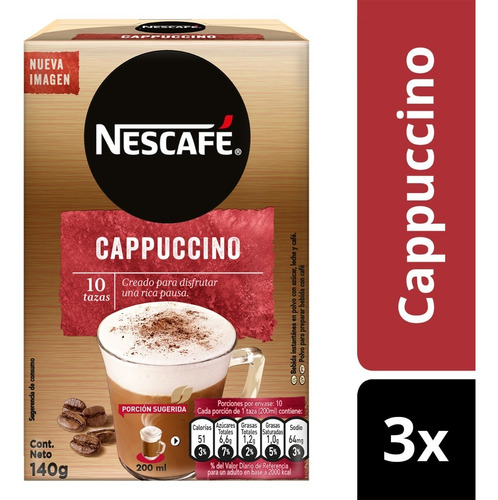 Café Nescafé® Capuccino 10x14g X3 Cajas