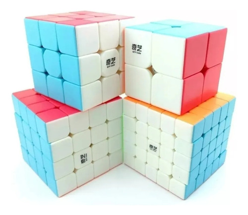Nc Pack Kit Qiyi Magic Cube 2x2,3x3, 4x4,5x5 Six Colors T
