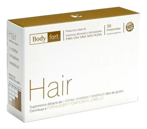 Bodyfort Hair X 30 Comp. L-cistina Vitaminas Y Minerales