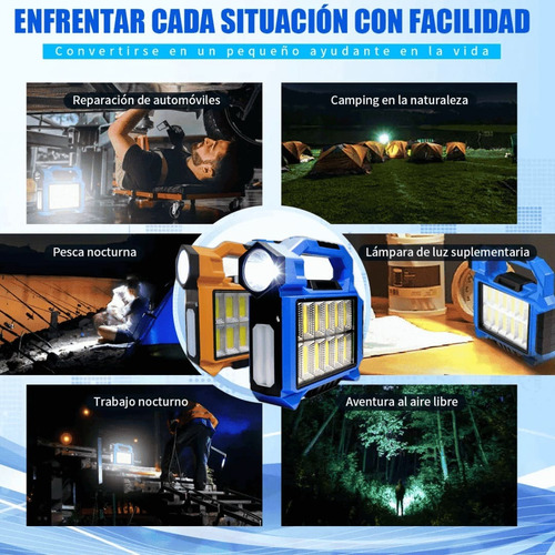 Linterna Multifuncional Solar Y Eléctrica 3 Fuentes De Luz