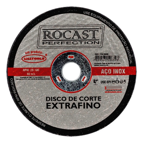Disco De Corte Extrafino 4.1/2 X 1.0mm - C/10 Preto