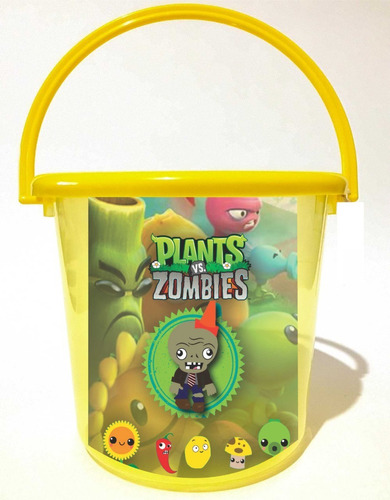 25 Cubeta Dulcero Plantas Vs Zombies Fiestas Infantiles 