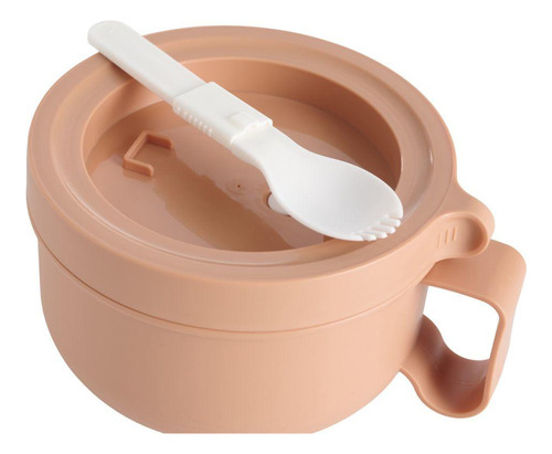Contenedor De Comida Con Cuchara Rosado