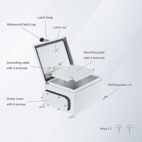 Ip65 - Caja De Metal Resistente Intemperie Equipos Elec...