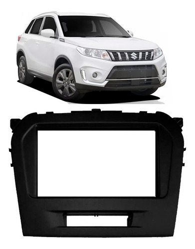 Moldura Painel 2 Din Vitara 2016 2017 A 2022 Multimidia Dvd Cor Preto