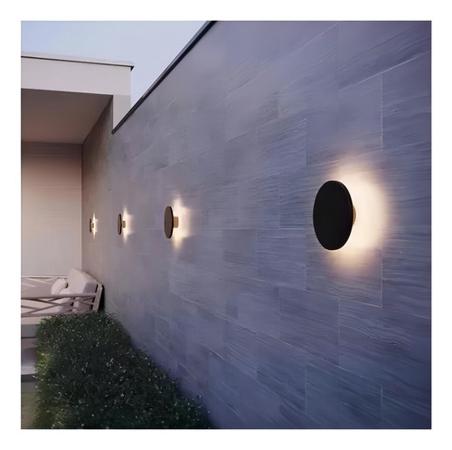 Kit 3 Arandela Mini Eclipse 3w Luz Amarela Ip65 Gaya 3191 Cor Preto 127/220V