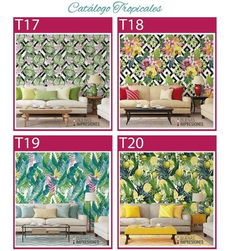 Imagen 9 de 10 de Vinilos Decorativos Pared Empapelado Tropical Piedra Madera