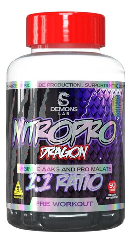 Nitropro Dragon 90 Cápsulas Demons Lab Sabor Sem sabor