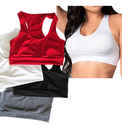 Imagem 9 de 10 de Kit 3 Top Academia Fitness Nadador Casual Roupas Femininas