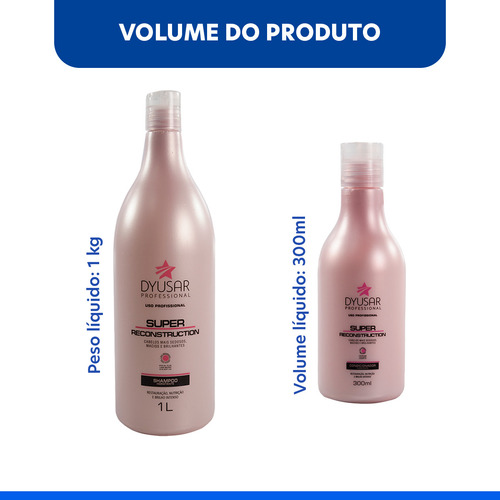 Shampoo 1l E Condicionador De Reconstrução 300ml Linha Super