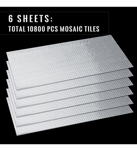 10800 Piezas De Azulejos De Mosaico De Espejo Autoadhes...