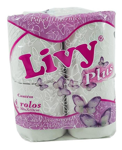 Papel Higiênico Folha Simples Plus Branco 64 Unidades
