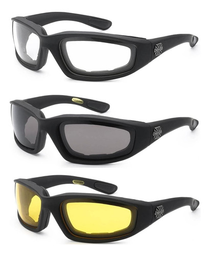 3 Pares De Lentes Choppers Marco Acolchado Lente De Humo ...