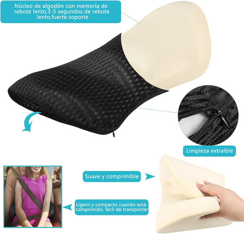 Gel Almohada Lumbar Cojín Espuma Viscoelástica Para Cintura