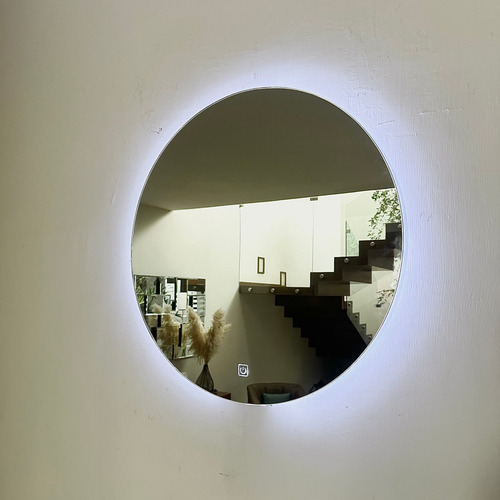 Espejo Redondo Luz Led 60cm Touch Dimmer Para Baño O Tocador Marco Luz Led Blanca
