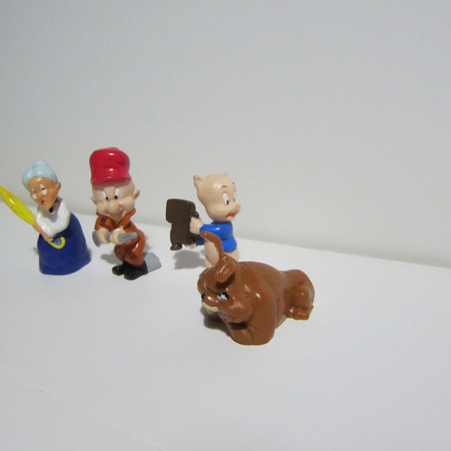 Lote De 4 Personajes Looney Tunes Porky Elmer Abuelita Ema (Usado)