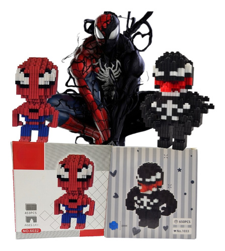 Set De Figuras Para Armar De Spiderman Y Venom