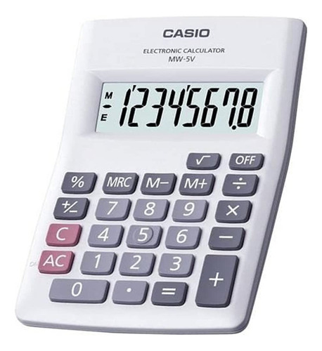 Imagen 1 de 1 de Calculadora De Mano Casio Mw 5v