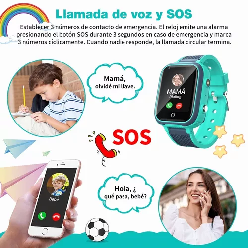 Reloj 4G para niños con rastreador GPS, relojes inteligentes para niños de  3 a 15 años con rastreador GPS, llamadas, SOS, chat de voz y video, alarma