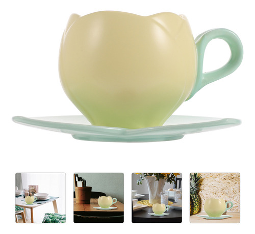Juego De Tazas De Café De Cerámica Con Diseño De Tulipán