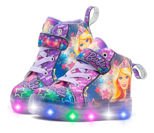 Tenis Luz Led Niña Moda Multicolor Estrellas Princesa 15-21