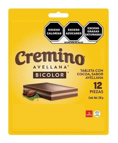Chocolates Cremino Sabor Avellana Bicolor Caja 12 Piezas