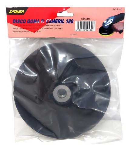Disco de goma para pulidora y esmeril 180 mm
