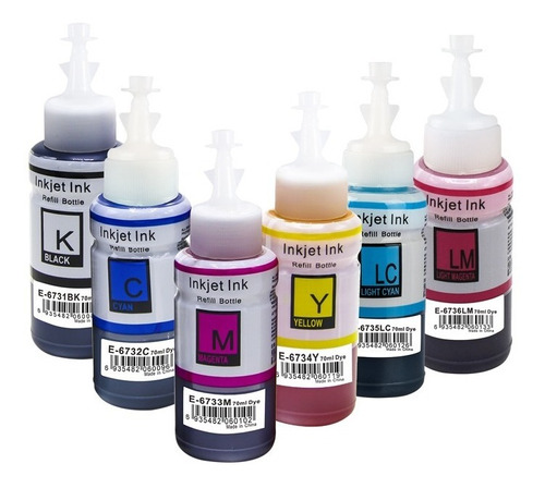 Kit 6 Botellas Tinta Genéricas Imp L800 L805 L810 L850 L1800