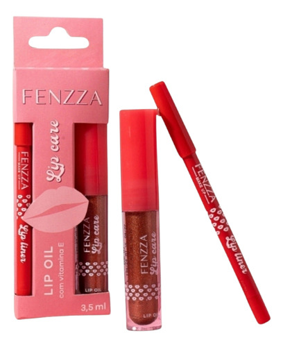 Lápis Labial + Lip Oil (gloss) Da Fenzza - Vermelho