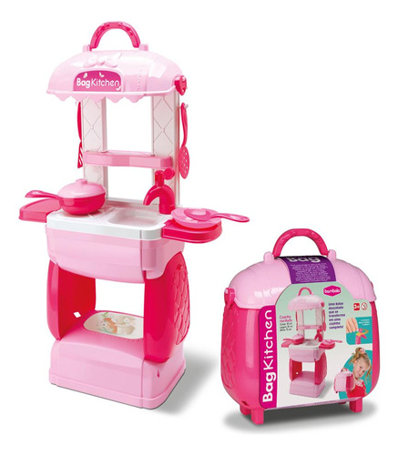 Super Cozinha Bag Kitchen Maletinha Infantil - Bambola Cor Rosa-claro