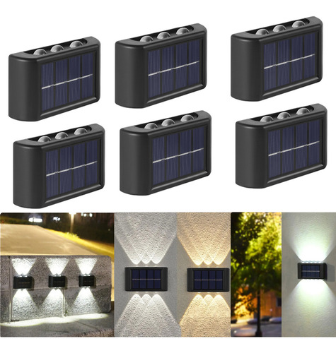 Lámpara De Pared Impermeable Con Luz Solar Para Exteriores