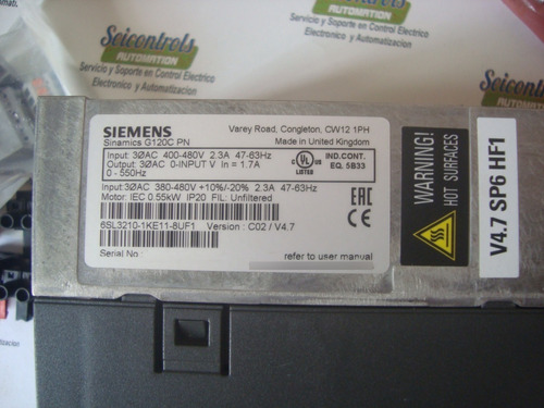 Sinamics 6sl3210-1ke11-8uf1 G120c Pn Driver Siemens (Usado)