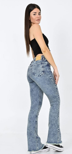 Jean Oxford Azul Nevado Elastizado Dama Diva