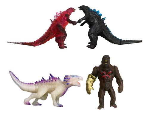 Godzilla Figuras Set De 4 Pzs Articuladas 15 Cm Con Luz New