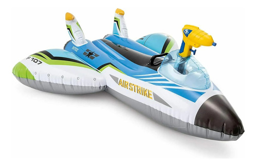 Nave Avión Inflable 117cm Con Pistola De Agua Intex 57536