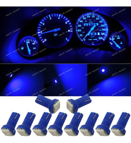 10 X T5 Azul Puro 73 74 Instrumento Calibrador Panel Led Bom