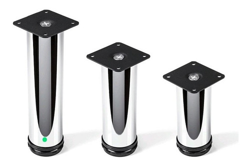 Imagen 2 de 7 de Set 4 Pata Tubular Mueble Oficina Fierro Cromada 200mx50m