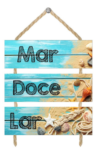 Plaquinha Mdf Decorativa Praia Parede Porta Mar Doce Lar